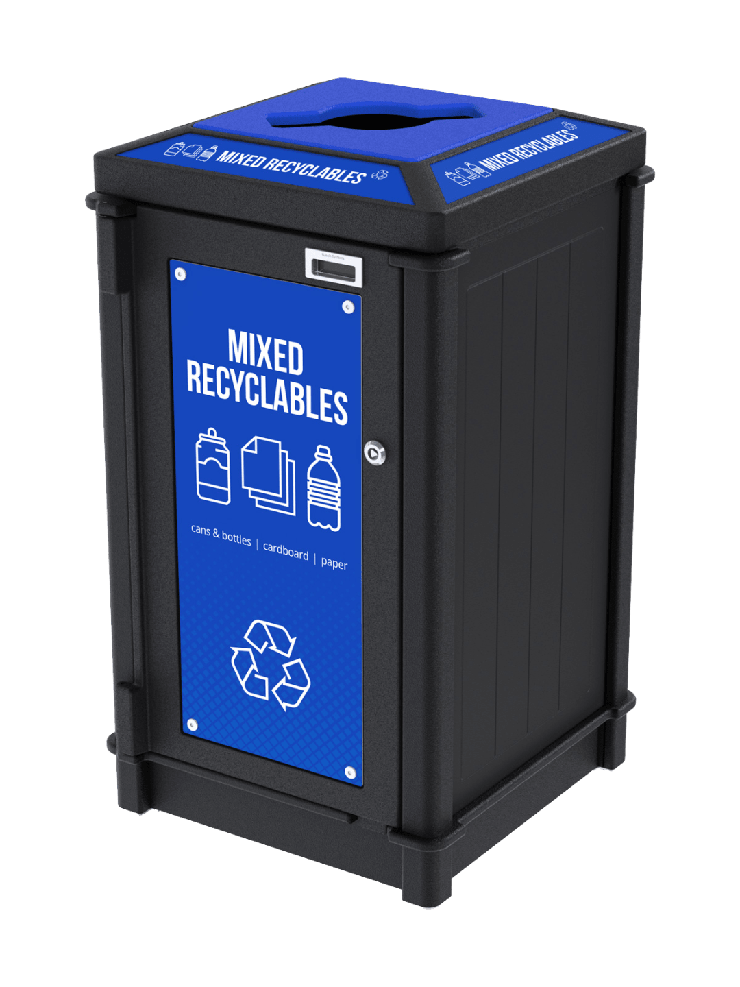 FUSION - Single - Kit - Top Load - Mixed Recyclables - Mixed - Black-Blue