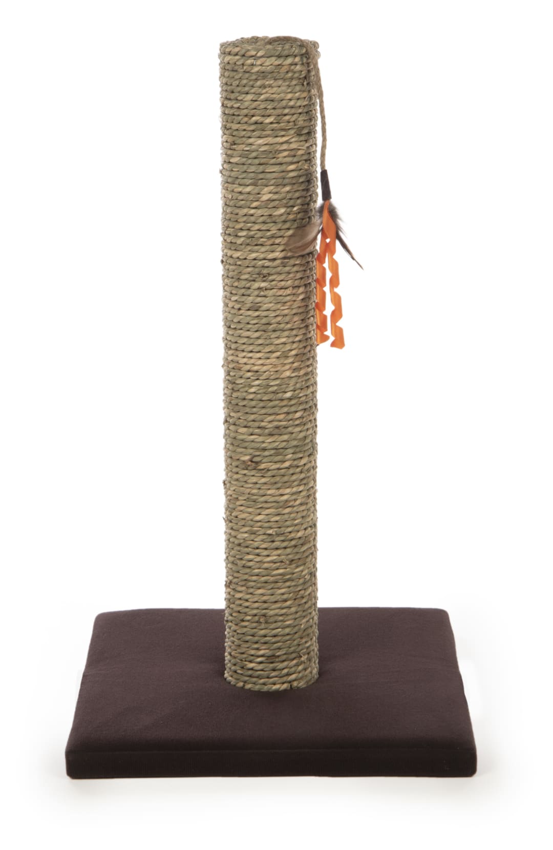SmartyKat Simply Scratch Seagrass Cat Scratch Post with Feather Cat Toy