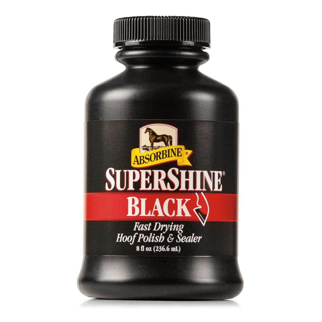 SuperShine® Hoof Polish & Sealer Black 8 fl oz Jar with Brush