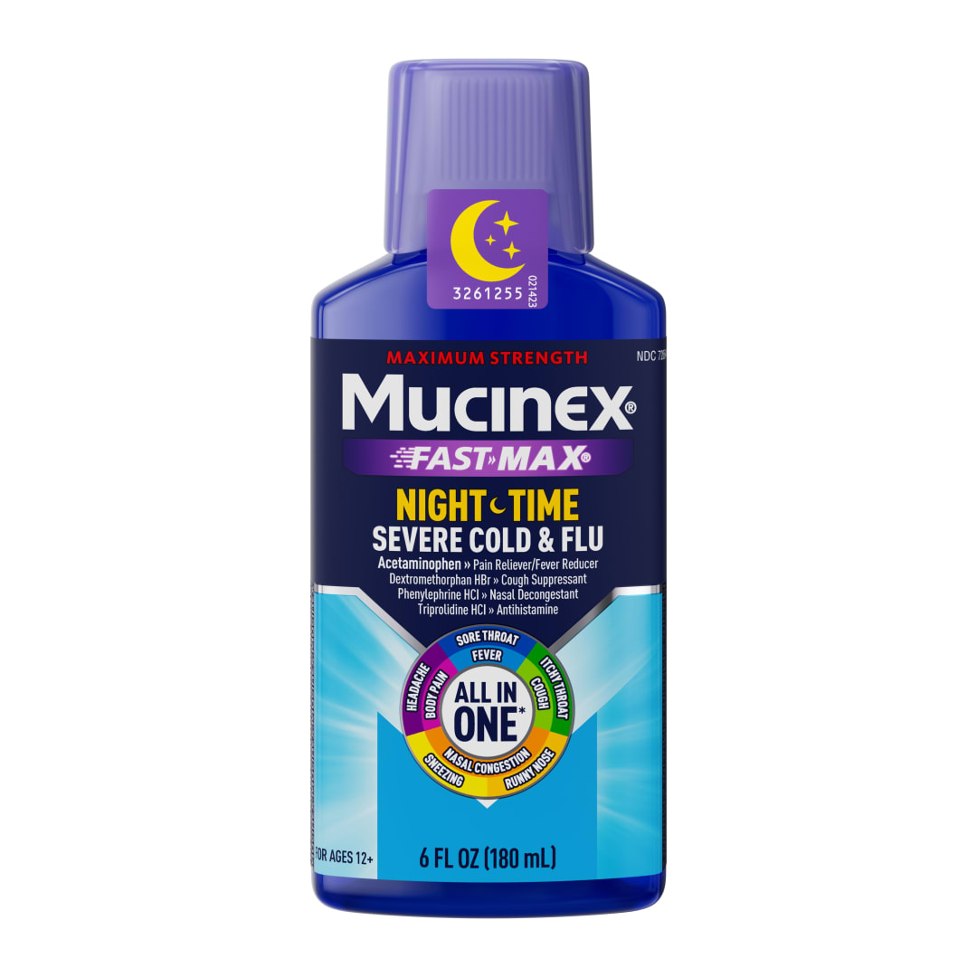 MUCINEX® FAST-MAX® Adult Liquid - Nighttime Severe Cold & Flu 6/6 oz.