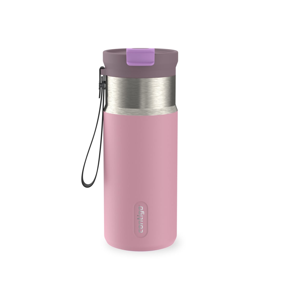 Contigo DualSip Insulated Stainless Steel Water Bottle with 2-Way Lid and Carrying Strap, 16 oz (473 ml)