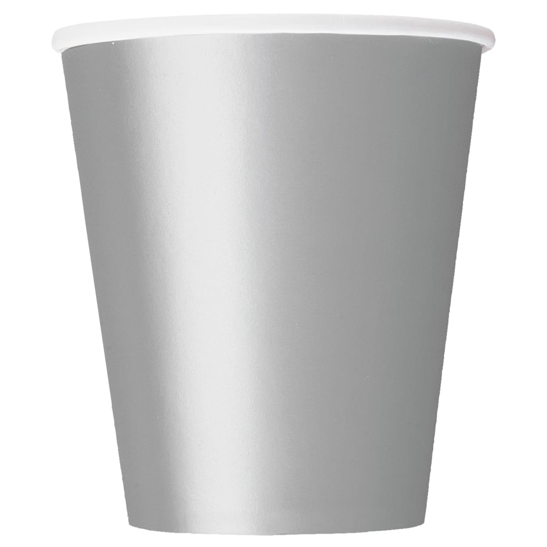 Silver Solid 9oz Paper Cups, 20ct