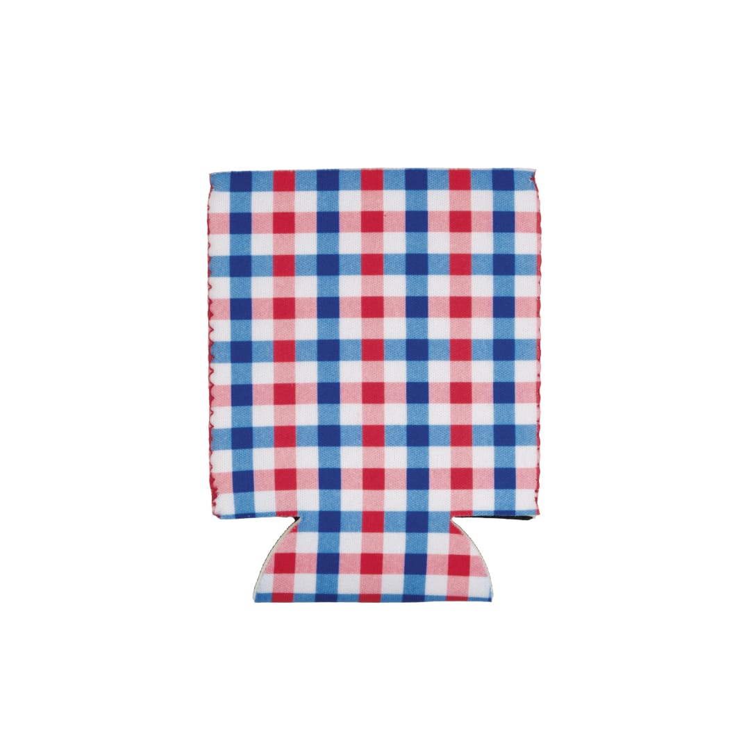 Gingham Patriotic Can Coolers, 2ct