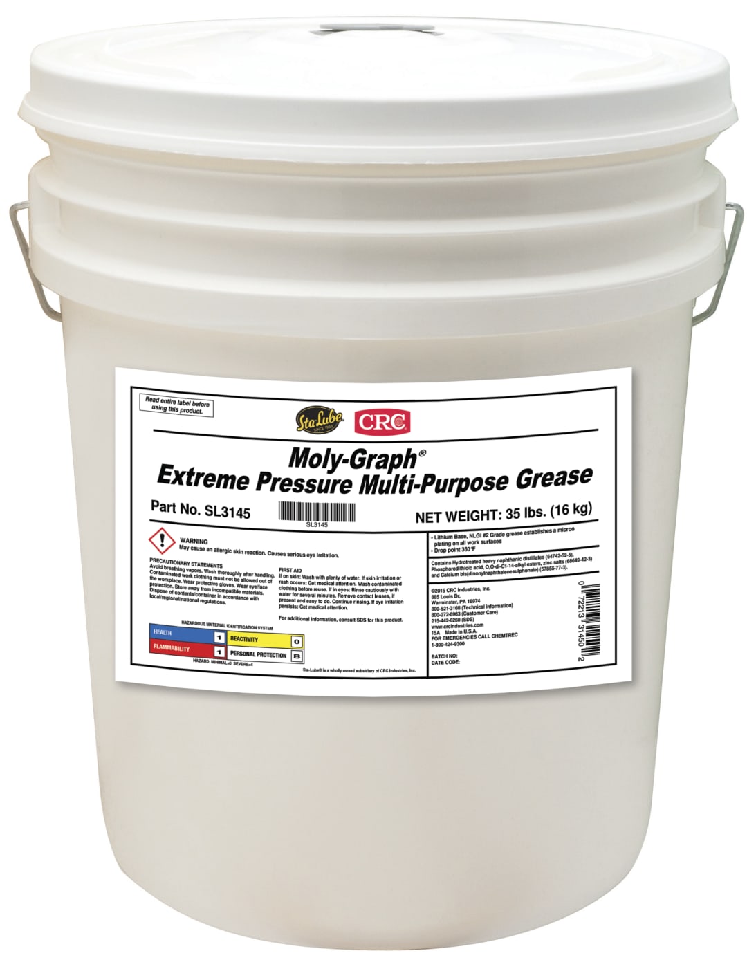 Sta-Lube Moly-Graph EP Multi-Purpose Grease 1X35LBS