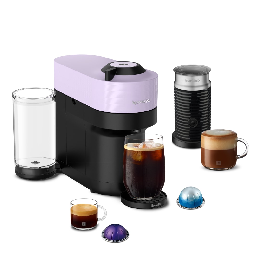 Nespresso Vertuo Pop+ Coffee and Espresso Maker with Milk Frother by Breville, Candy Pink