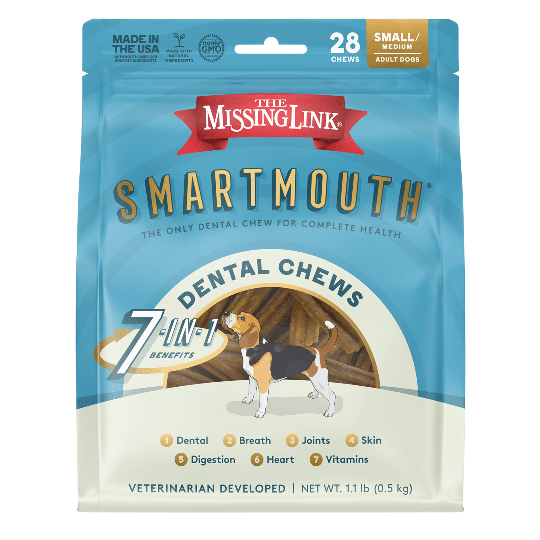 Smartmouth 7-in-1 Dental Chews for Ultimate Dental Care Plus Daily Complete Health Small/Medium Dogs 28 ct Bag