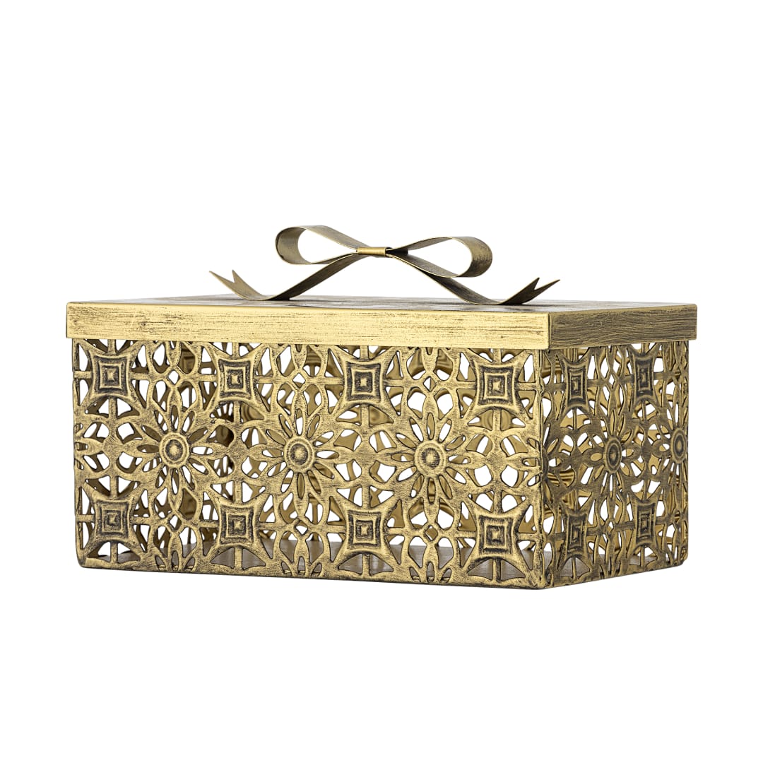 82072110 - Gretl Box w/Lid, Gold, Iron STOCK: 179
