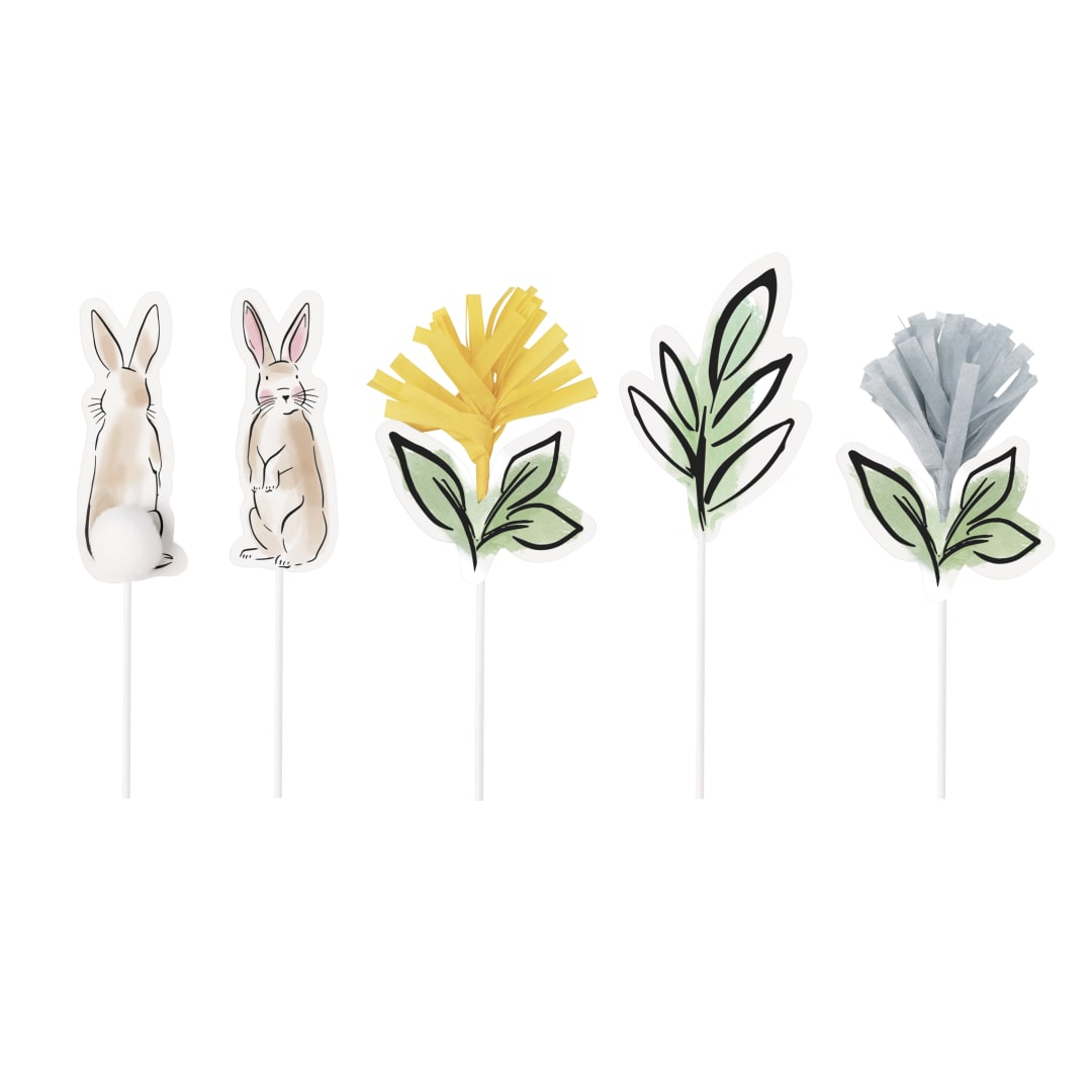 Dainty Easter Assorted Cake Toppers, 5ct