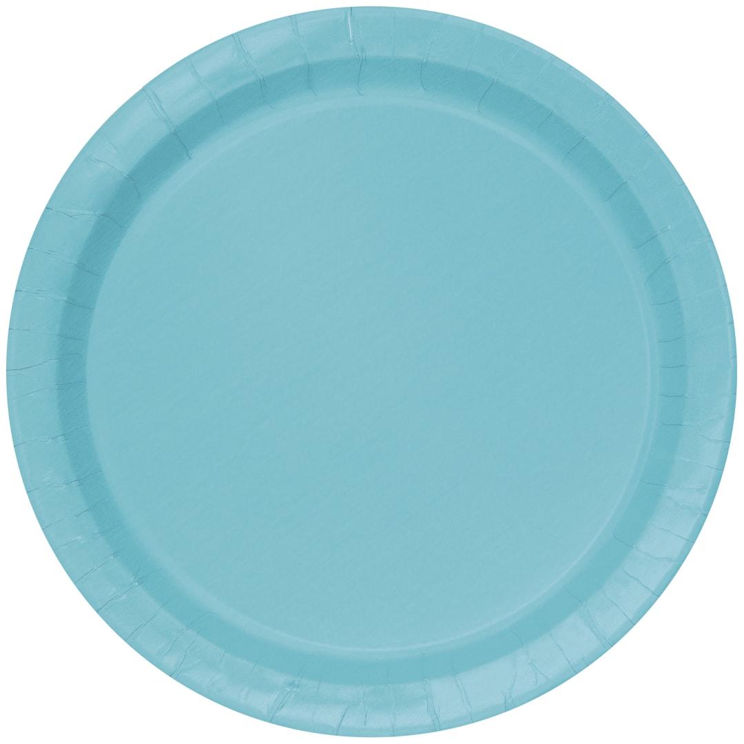 Terrific Teal Solid Round 7" Dessert Plates, 50ct