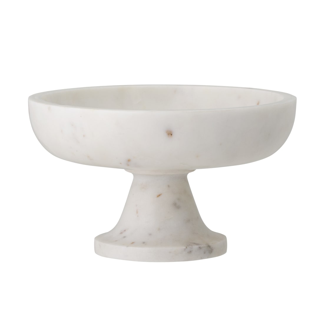82050489 - Eris Pedestal Bowl, White, Marble STOCK: 61