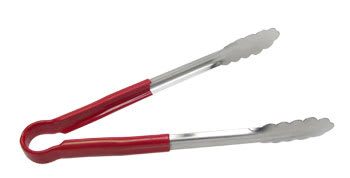 SEP-10RD - SCALLOP TONG 10" W/PVC HDL RED