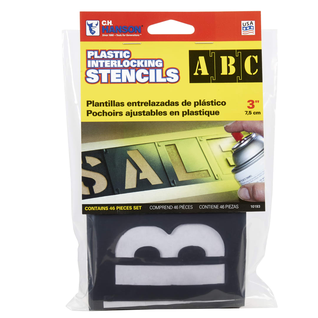 Stencil Set-Letter/Number 3" PVC 46 Pieces