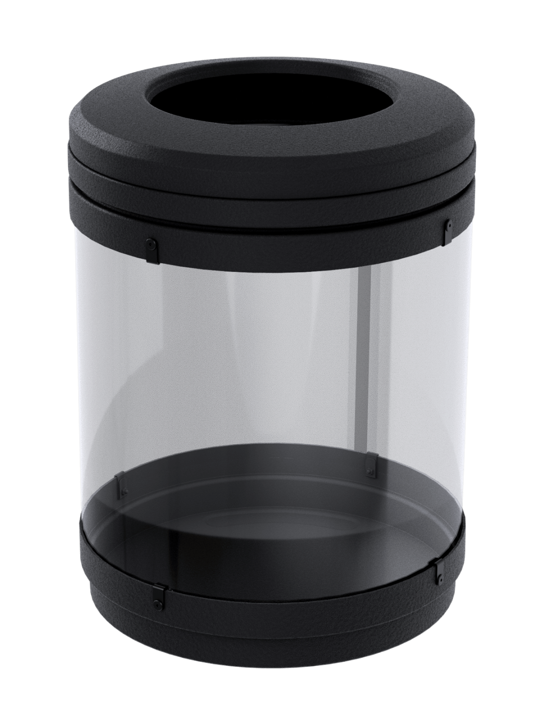  VISTABIN - Single - Unit - Clear - Full - Black