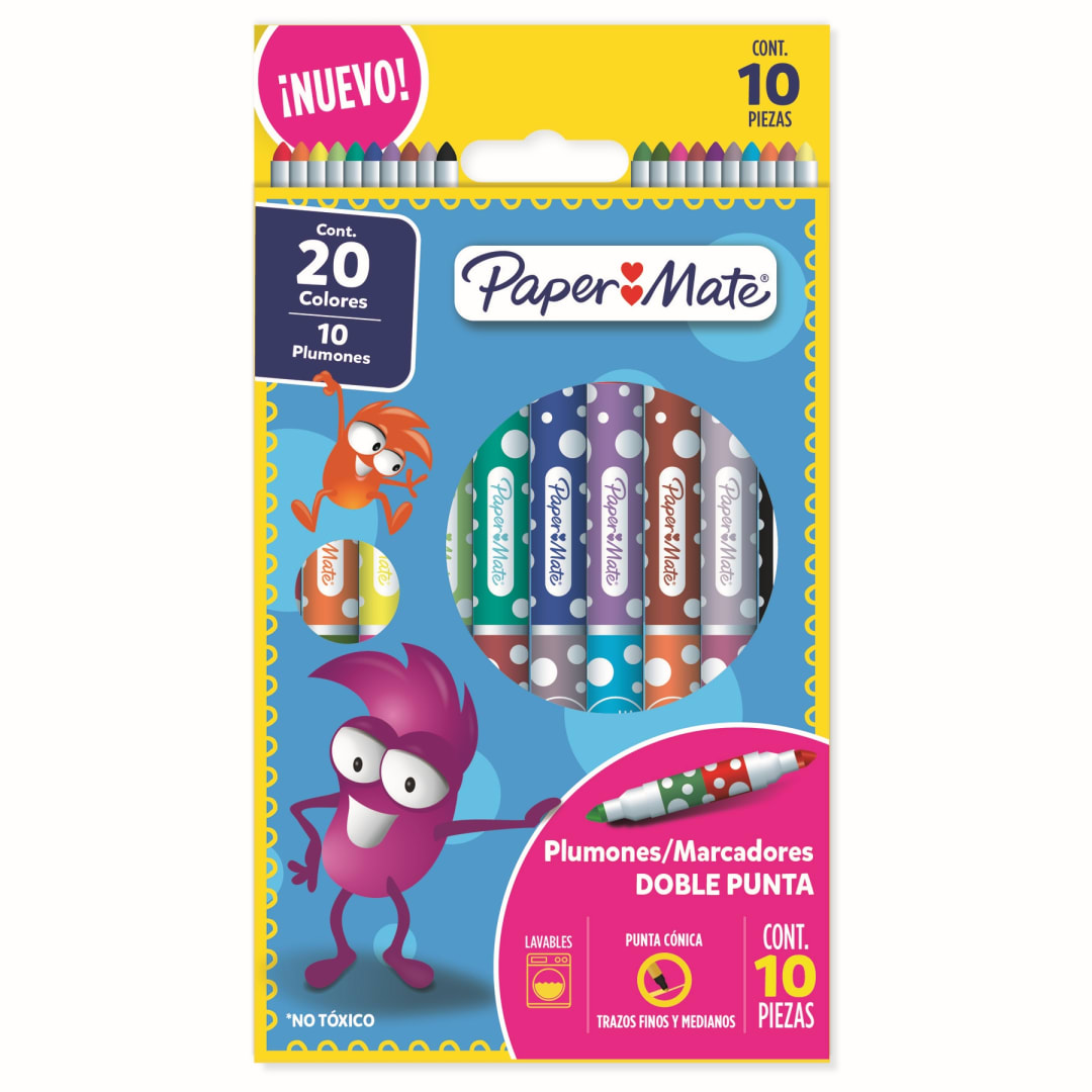PAPER MATE 10CTX20 DOUBLE ENDED MARKERS