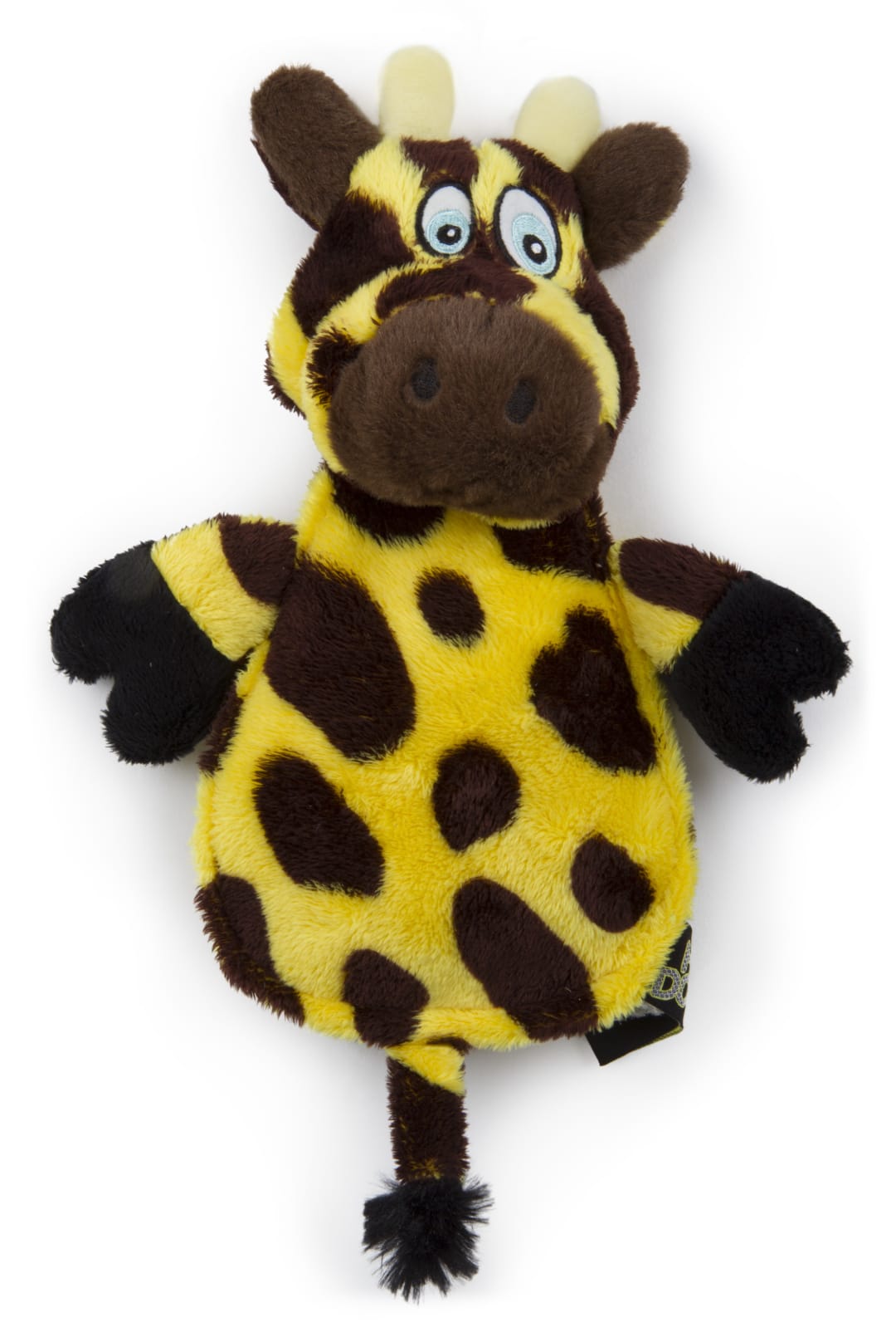 HEAR DOGGY! Silent Squeak Flattie Giraffe Plush Dog Toy With Chew Guard Technology, Large