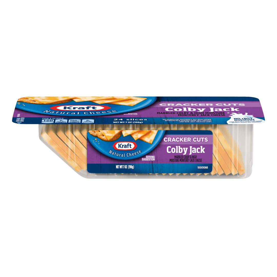 Kraft Natural Cracker Cuts Colby Jack Cheese Snack Slices, 7 oz Tray