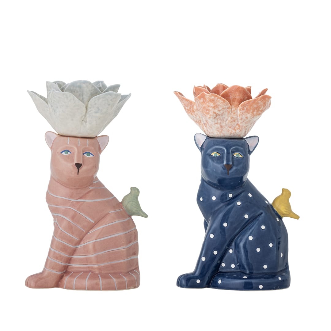 82063260 - Eri Candle Holder, Multi, Stoneware STOCK: 300