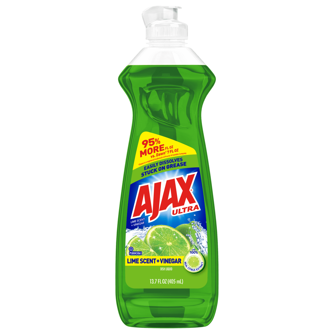 Ajax Ultra Liquid Dish Soap, Lime Scent + Vinegar - 13.7 Fluid Ounce