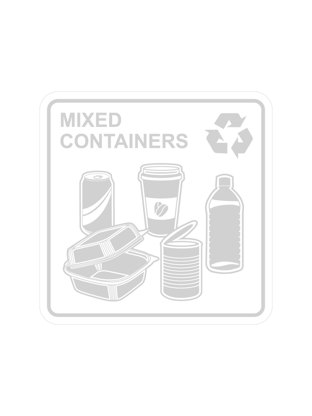 WASTE WATCHER - Label - Mixed Containers - Clear-White