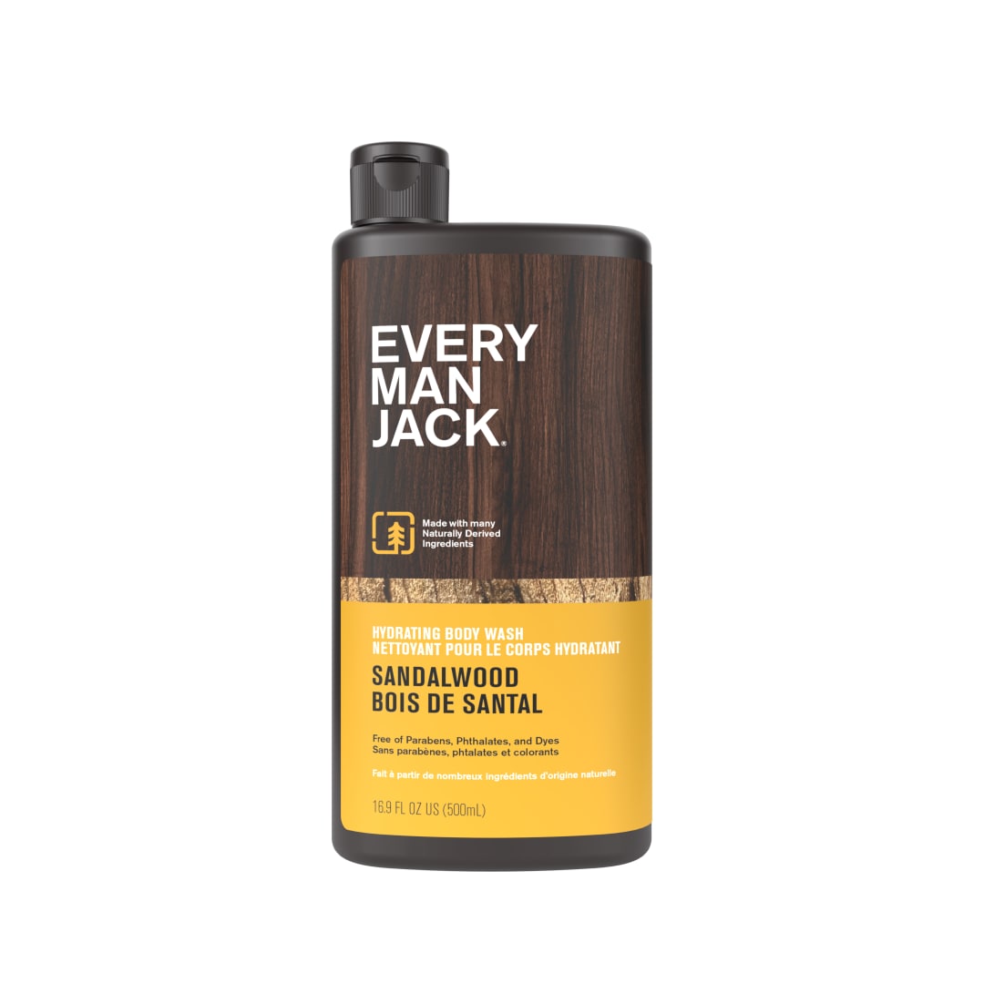 Every Man Jack Sandalwood Hydrating Body Wash for Men, Naturally Derived, 500ml