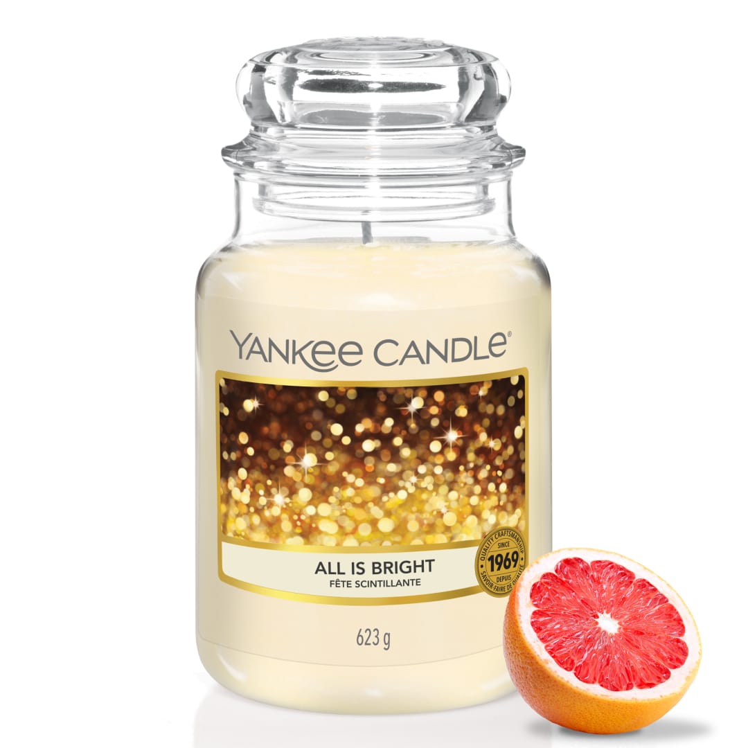 Yankee Candle Vela perfumada en tarro grande | All Is Bright | Velas de larga duración: hasta 150 h | Regalos perfectos para mujeres