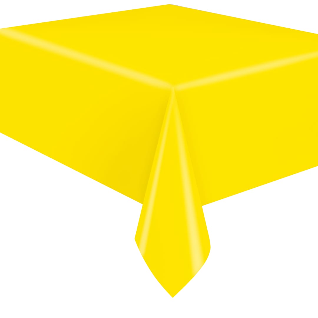 Neon Yellow Solid Rectangular Plastic Table Cover, 54" x 108"