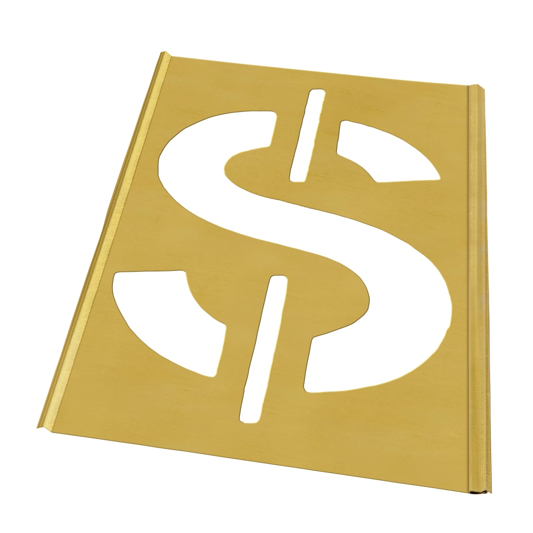 Stencil Sort-6" Brass Gothic Dollar