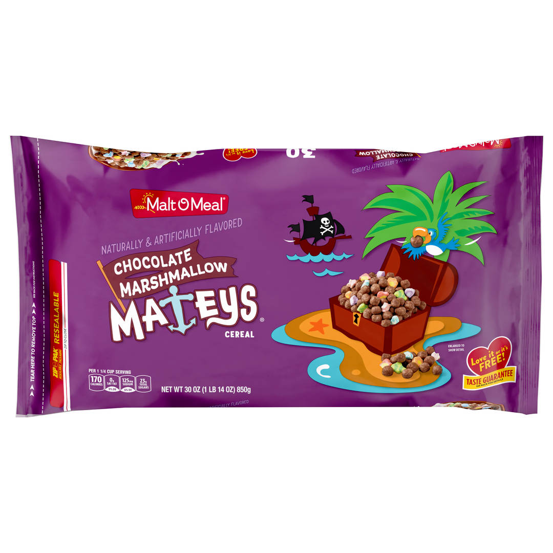 Malt-O-Meal Chocolate Marshmallow Mateys Breakfast Cereal, Cocoa & Marshmallows, 30 oz Bag