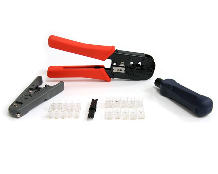 3 Piece RJ45/11 Network Tool Kit with 110 Punch Wire Stripper &amp; Crimper