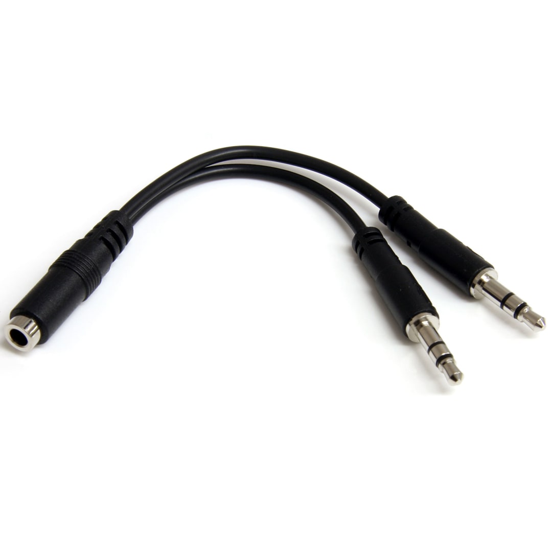Audio Microphone Headset Splitter Adapter