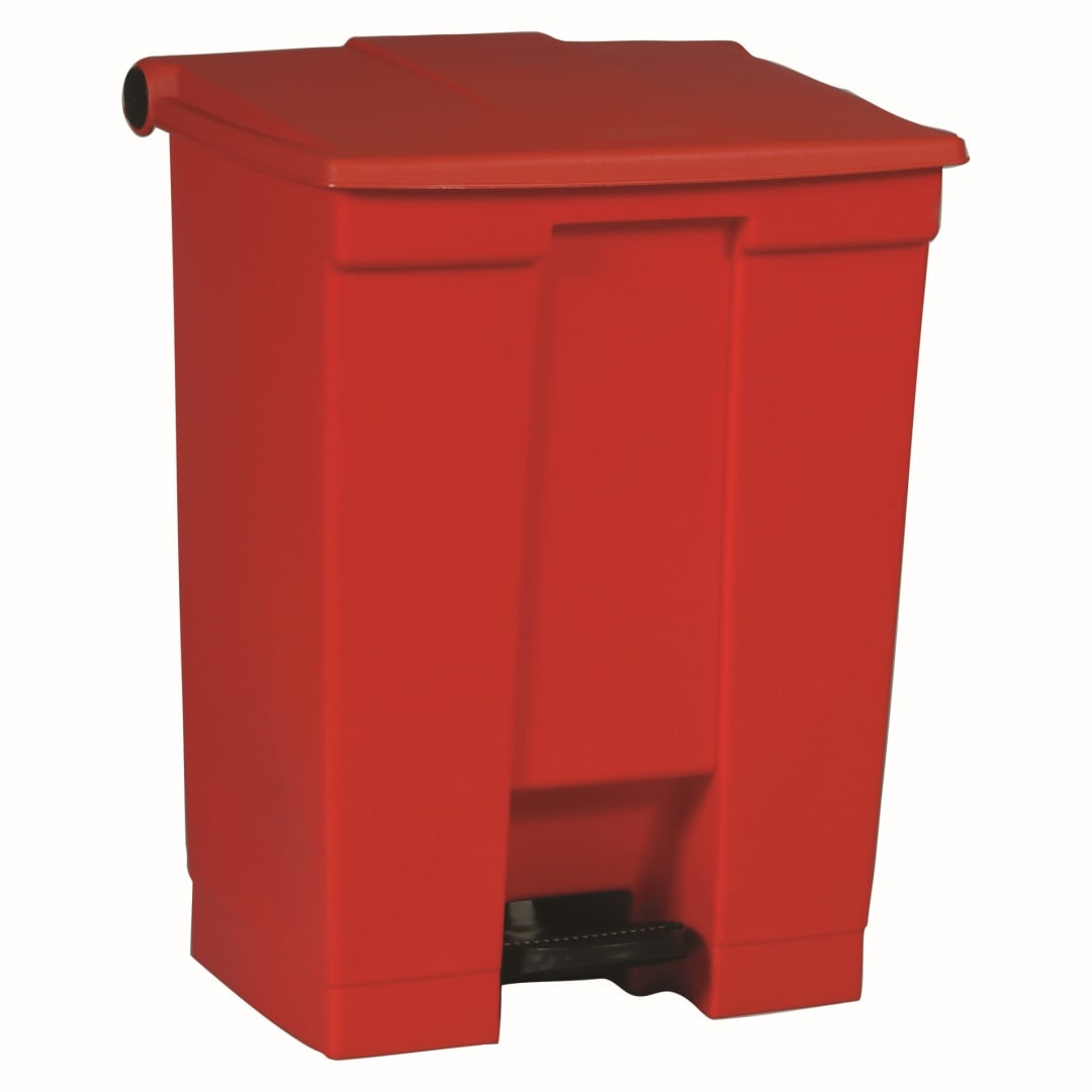 Rubbermaid Commercial Products 18 Gallon Legacy Step-On Trash Can, Red
