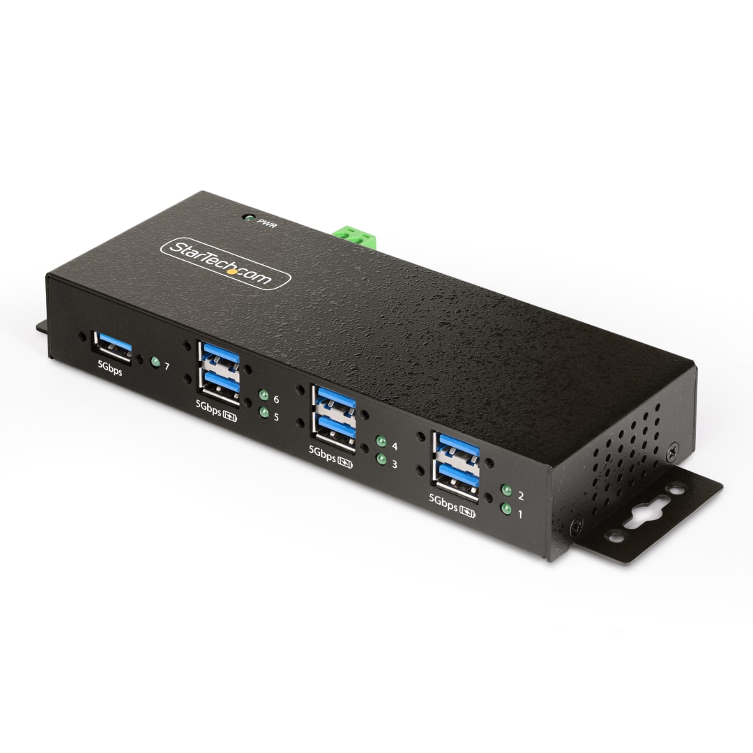 7 port USB 3 1 Gen 1 5Gbps Industrial Managed Hub