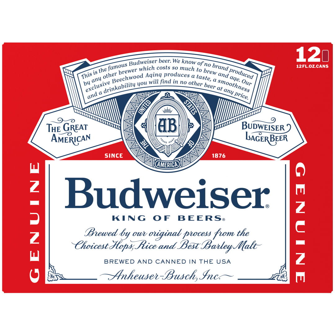 Budweiser American Lager Beer 12 Pack, 12 fl oz Cans