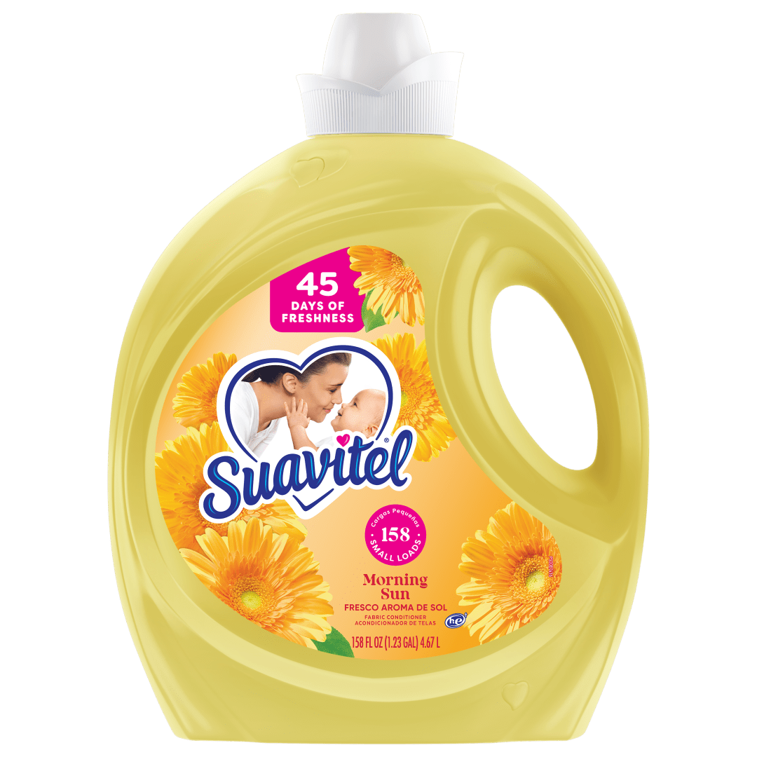 Suavitel Fabric Conditioner, Liquid Fabric Softener, 45 Days of Freshness, HE Compatible, 158 Small Loads, Morning Sun Scent, 158 fl oz Bottle