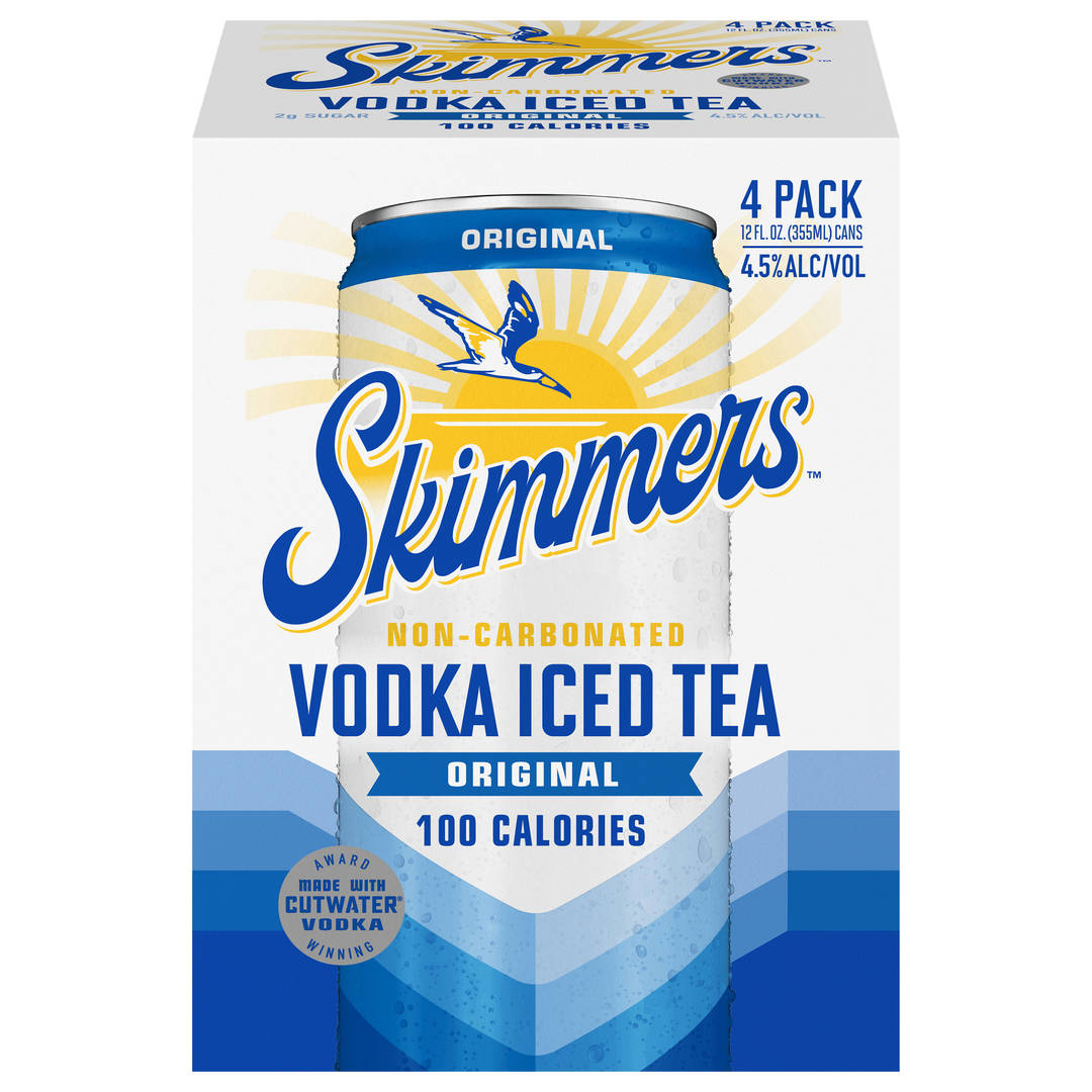 Skimmers Non-Carbonated Original Vodka Iced tea 4 Pack 12 fl oz Cans