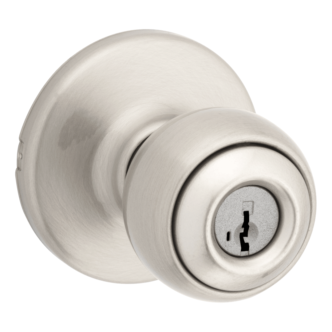 Polo Keyed Entry Knob in Satin Nickel featuring SmartKey Security