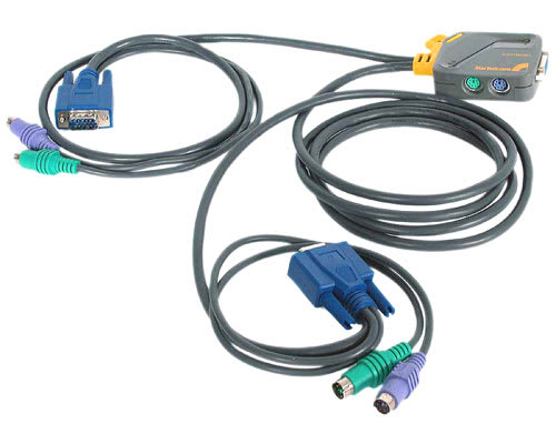 2 Port Built-on-Cable KVM Switch