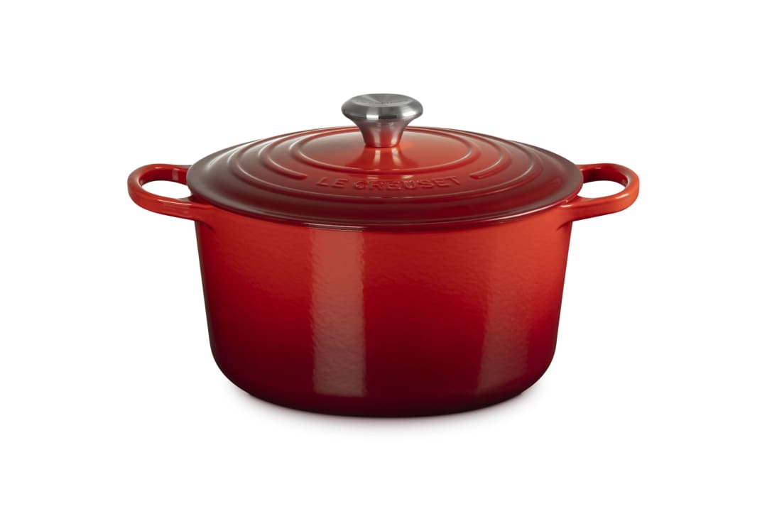 Enameled Cast Iron Signature Deep Round Dutch Oven with Lid, 6.5 qt. - Cerise
