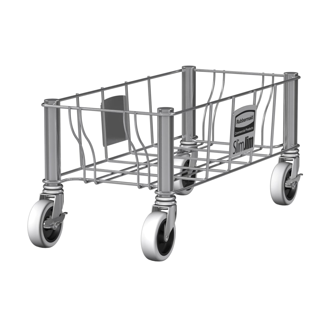 Rubbermaid Commercial Products SLIM JIM Single Stainless Steel Dolly