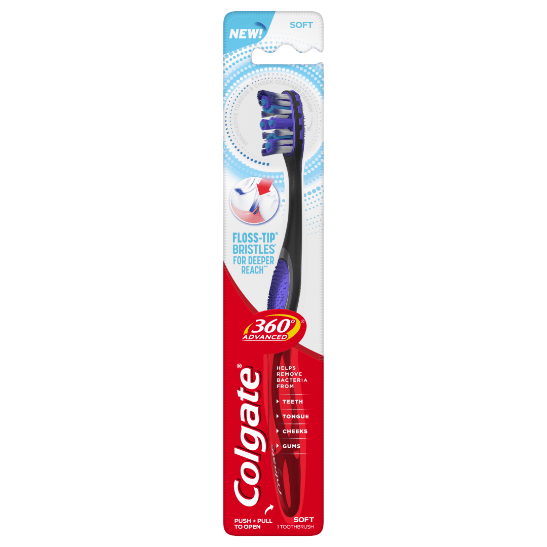 Colgate 36° Total Advanced Floss-Tip Bristles Toothbrush, Soft