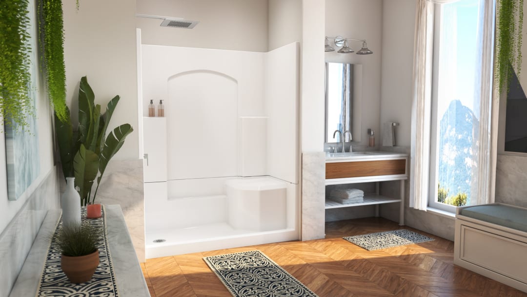 DreamLine Accessible Living Alliance Shower Kit, LH Drain, Stainless Steel