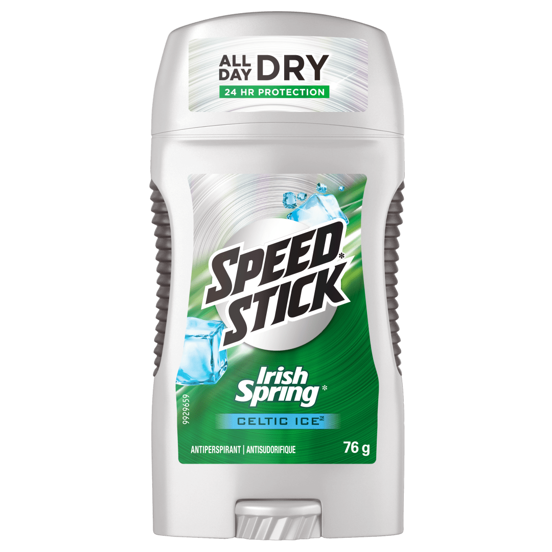 Men Speed Stick, Irish Spring Celtic Blast Antiperspirant Deodorant Stick, 76g