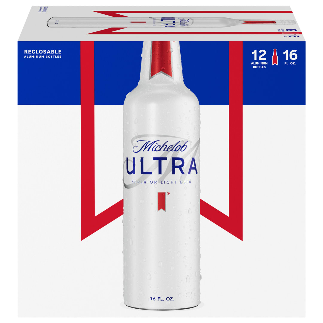 Michelob ULTRA Superior Light American Lager Beer 12 Pack, 16 fl oz Bottles