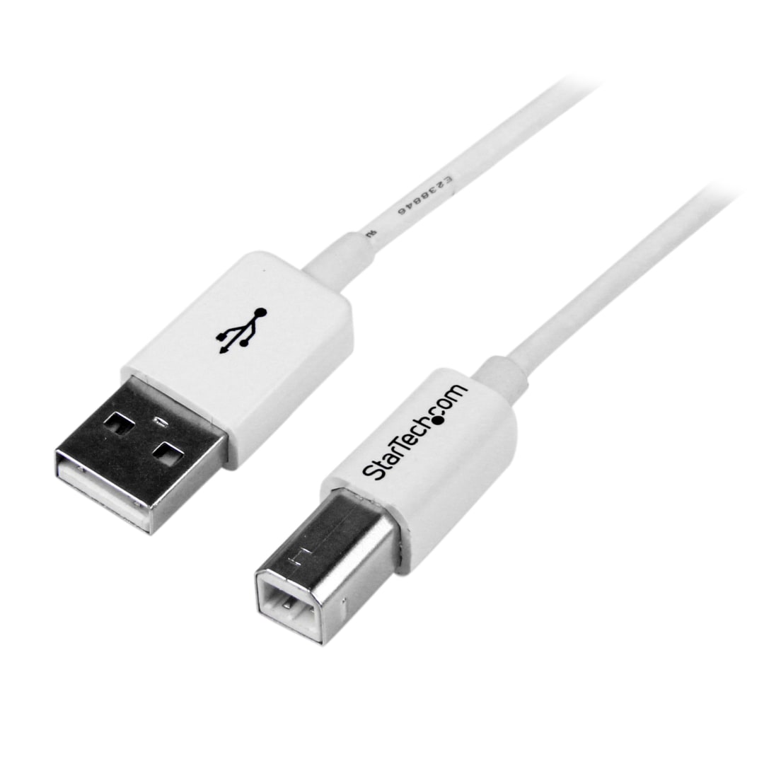 White 2m USB 2.0 A to B