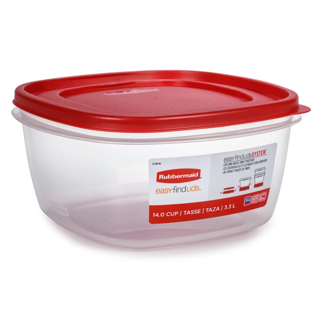 Rubbermaid® EasyFindLids™ Food Storage Container, 14 Cup, Racer Red