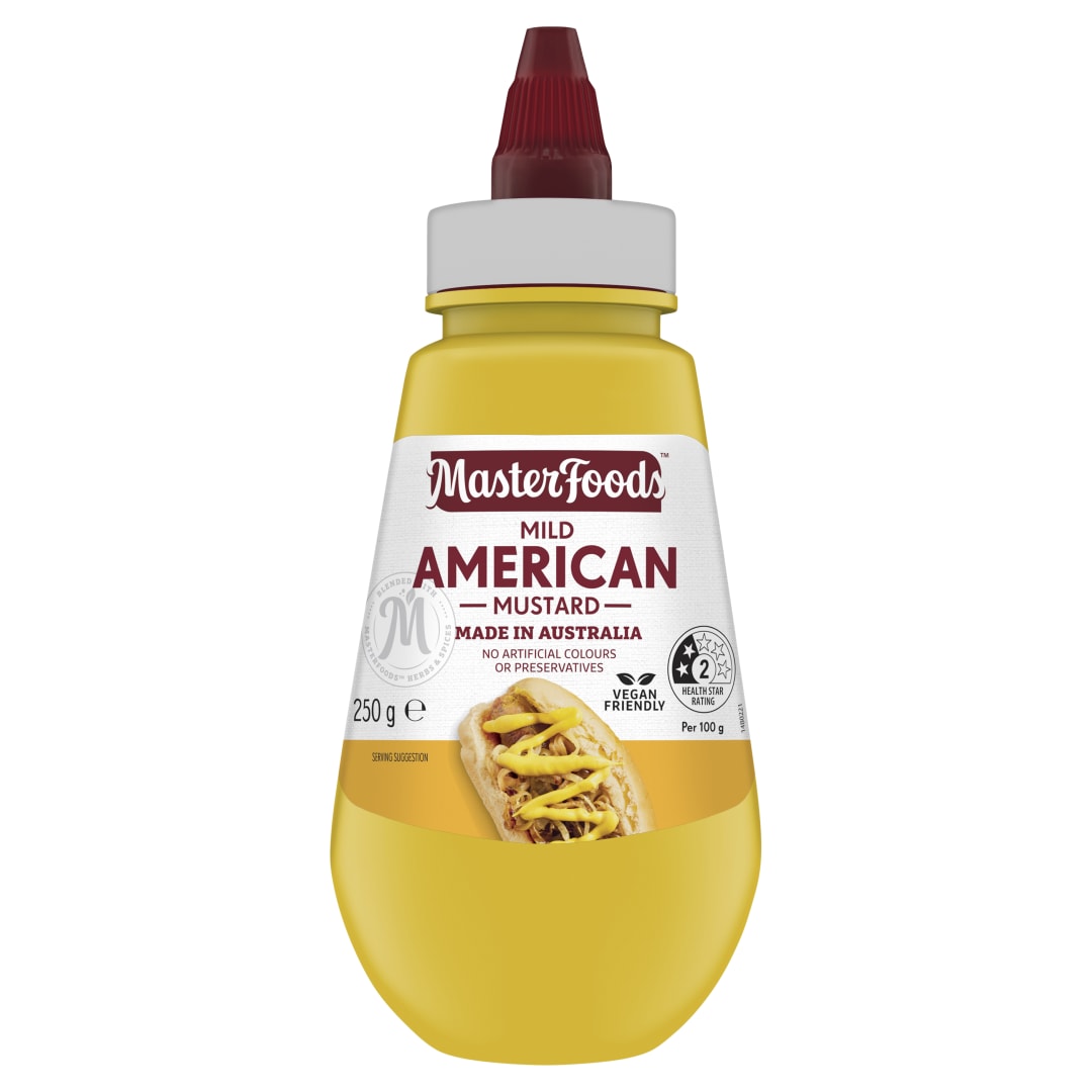 MASTERFOODS Mild American Mustard 250g Squeezy Bottle