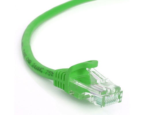 *D* 1 ft Green Snagless Cat5e UTP Patch Cable