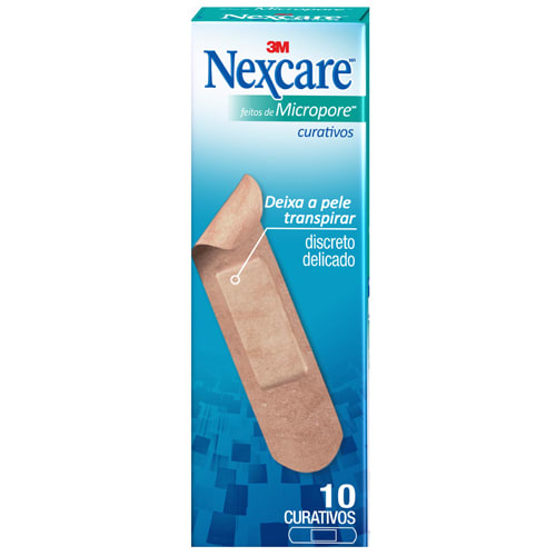 Curativos Feitos de Micropore Nexcare™ , 10 Unidades
