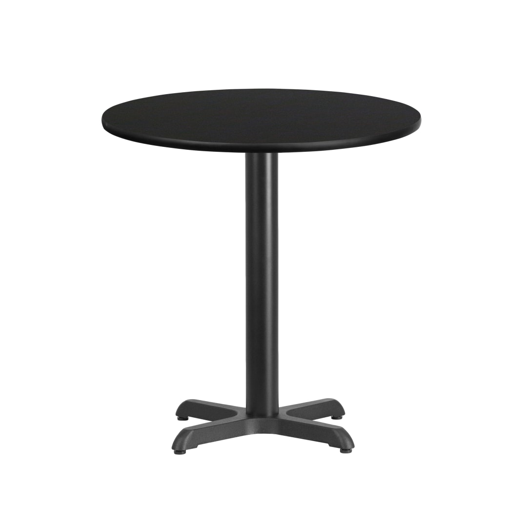 Stiles 24'' Round Black Laminate Table Top with 22'' x 22'' Table Height Base