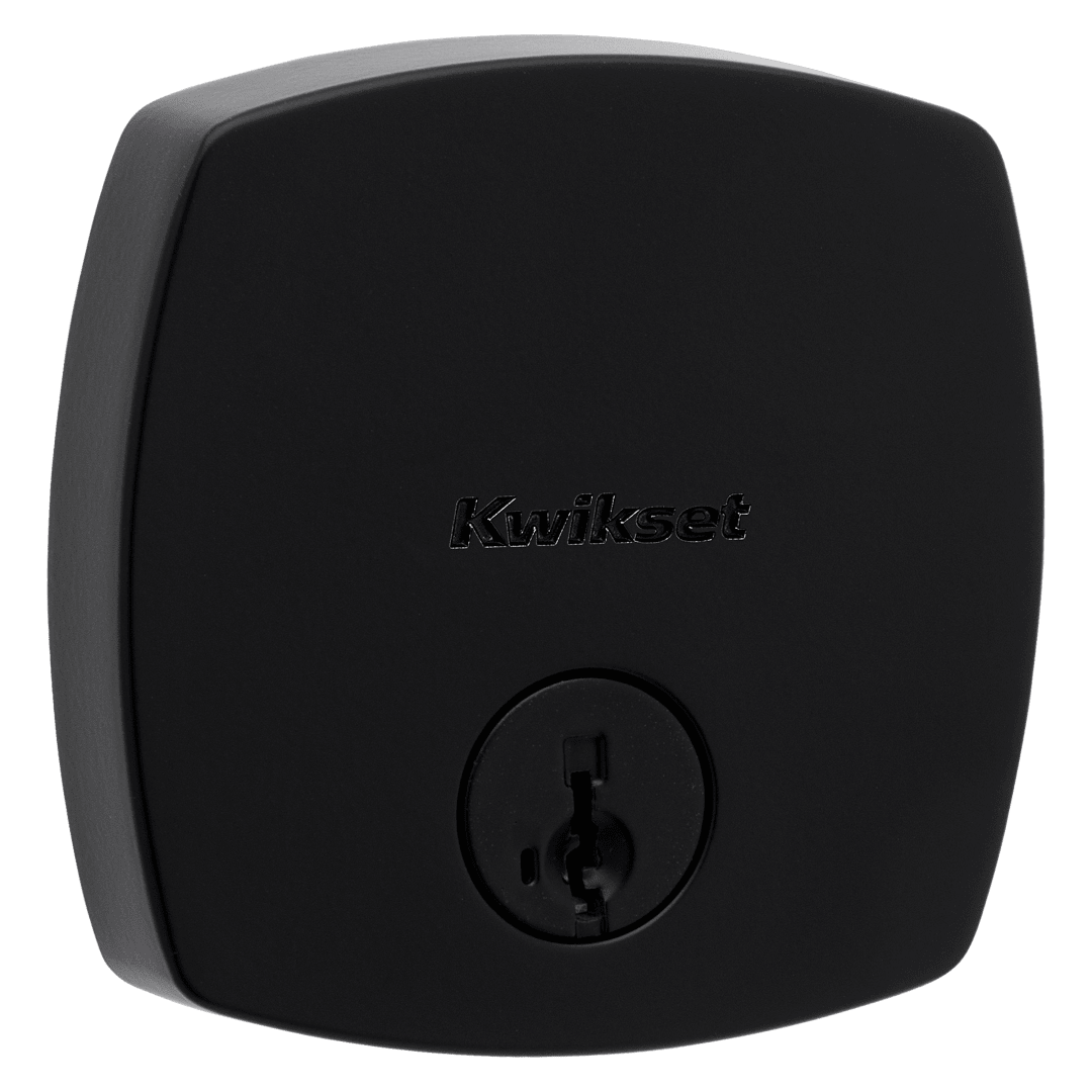 Midtown Single Cylinder Deadbolt in Matte Black featuring SmartKey Security